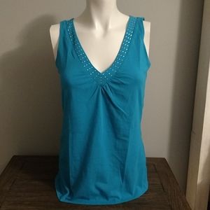 Express rhinestone neckline tank top
